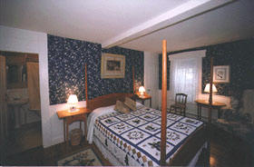 Wellfleet MA Inn at Duck Creek accommodations in a Queen, corner room, second floor, view of pond, Room 25